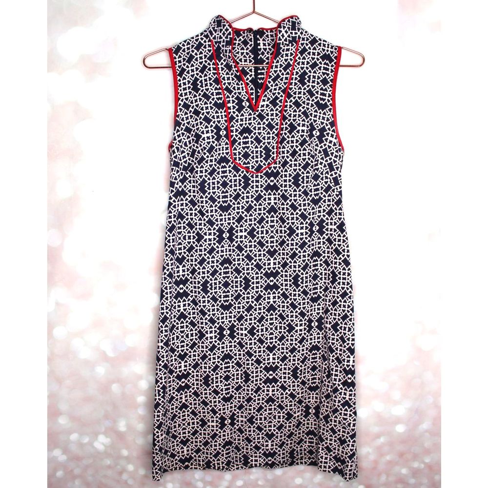 Eliza J Navy geometric patriotic shift dress 2